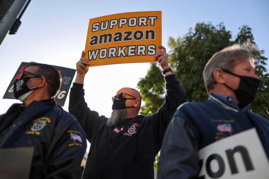 Teamsters union votes to make organizing Amazon workers a priority