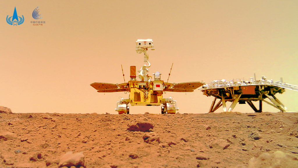 Photos show Chinese rover on dusty, rocky Martian surface