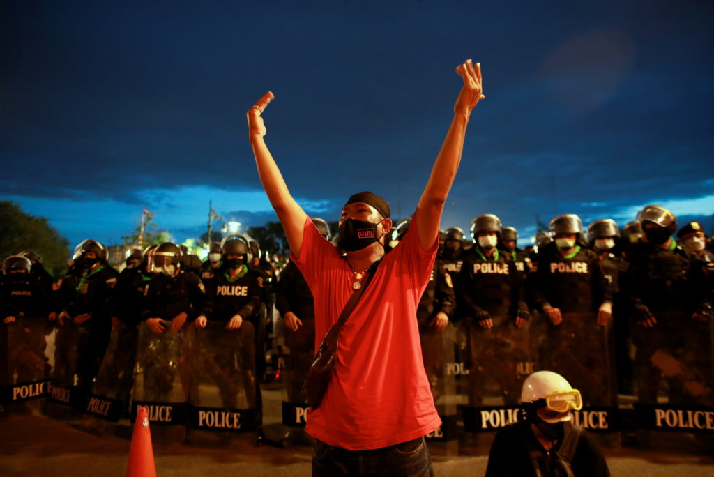 Thai pro-democracy activists march against government