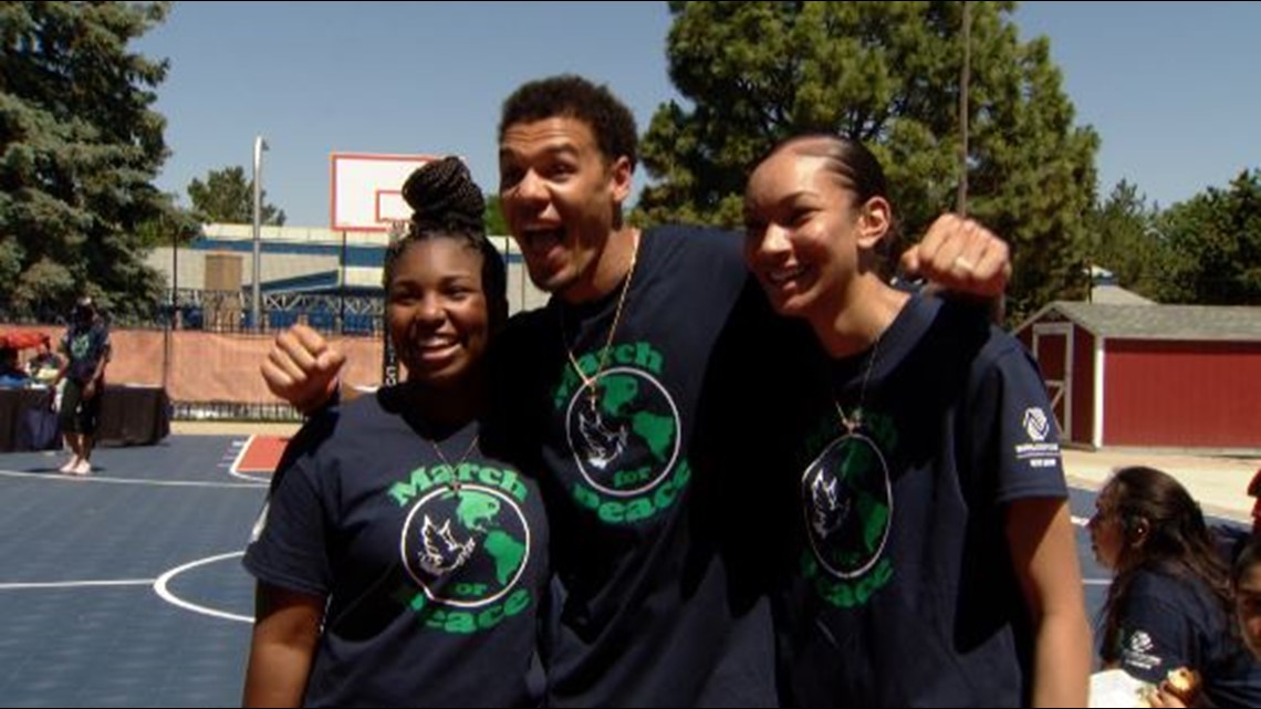 Local teens lead peach march along with Broncos’ Justin Simmons