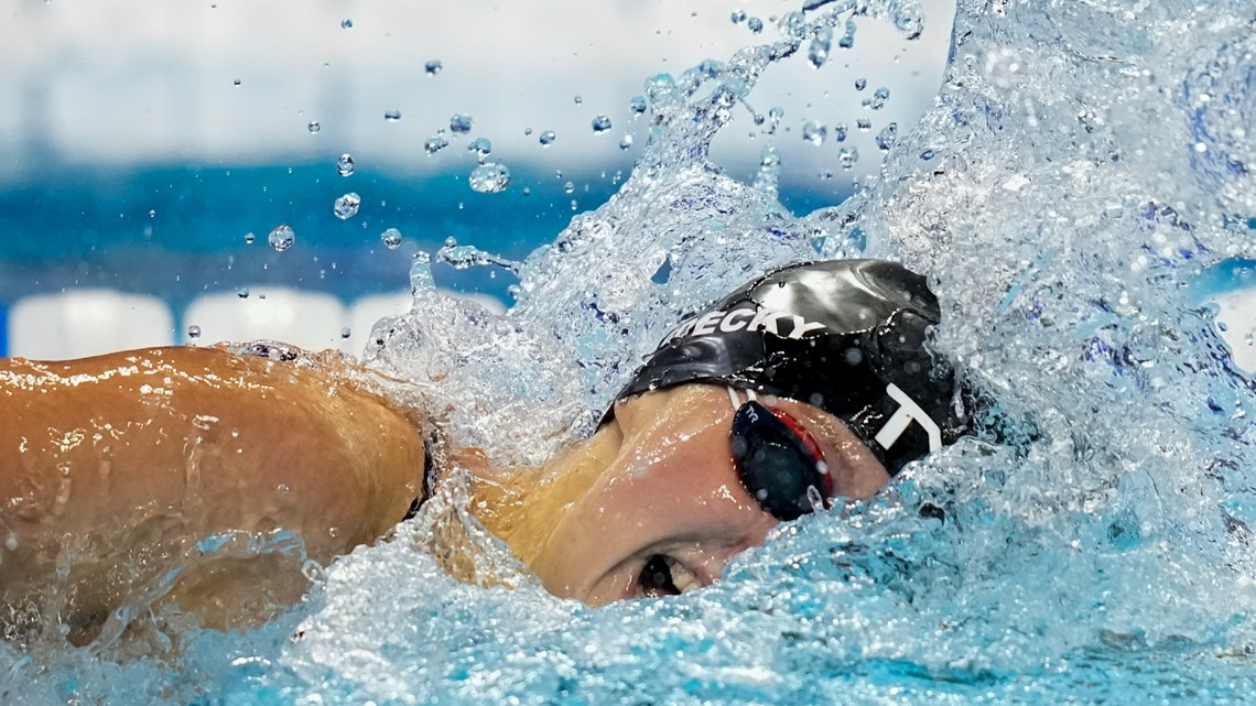 Ledecky starts Wednesday’s Olympic trials with a win