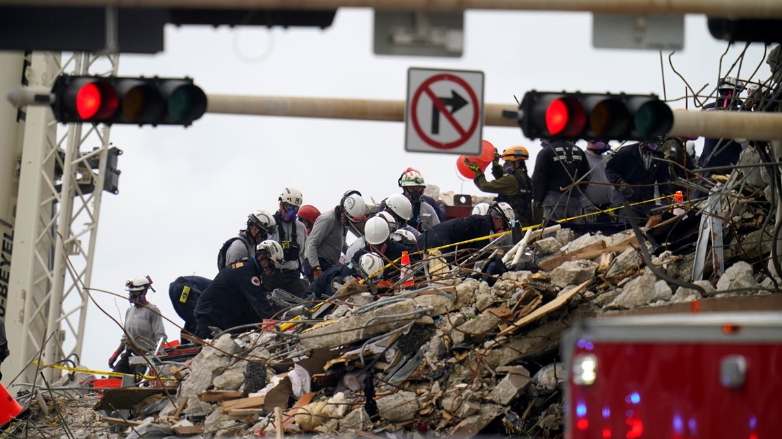 Miami building collapse search faces tropical weather problem
