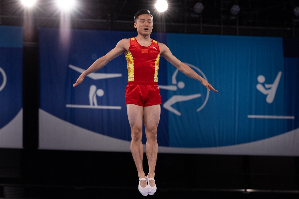 Dong Dong makes Olympic history on Tokyo trampoline