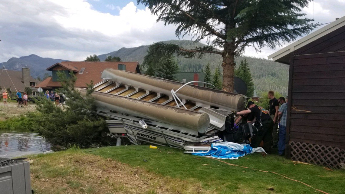 Grand Lake microburst tosses pontoon boats into the air