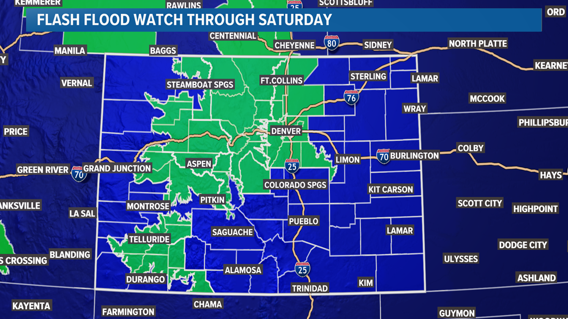 Flash Flood Watch for Denver through Saturday