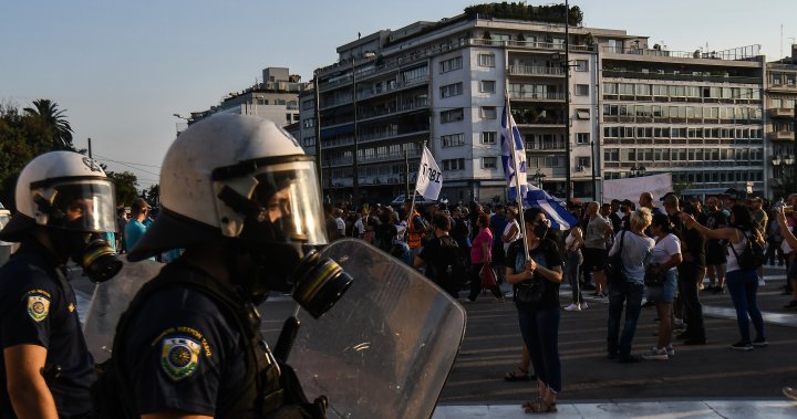 Greek police clash with protesters opposing mandatory COVID-19 vaccinations – National