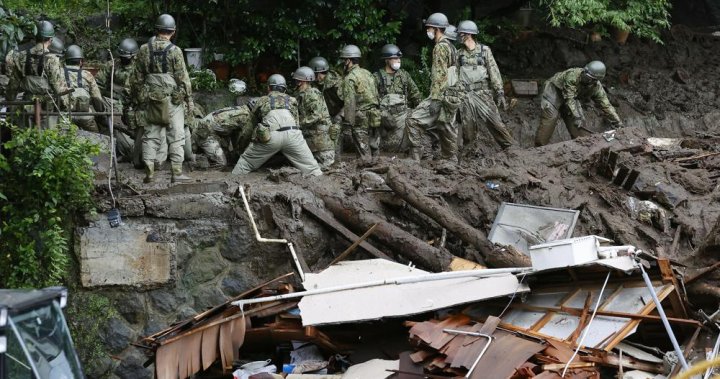 At least 20 missing as rescuers slog through mud, debris at giant Japan landslide – National