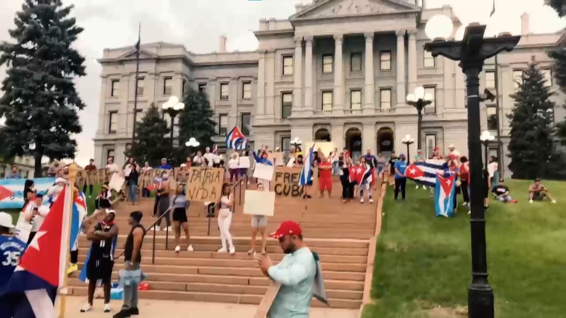 Colorado protestors stand in solidarity with Cuban protestors