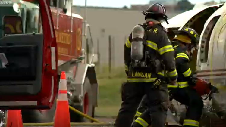 Training exercise prepares firefighters to respond to fiery plane crash