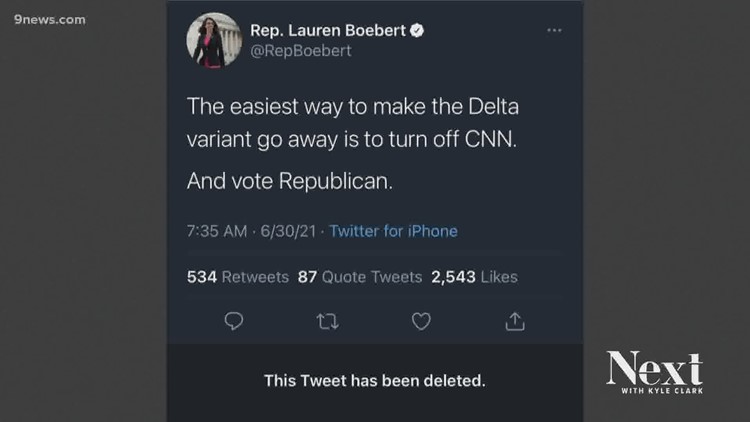 Now-deleted tweet from Boebert suggests Delta variant isn't real