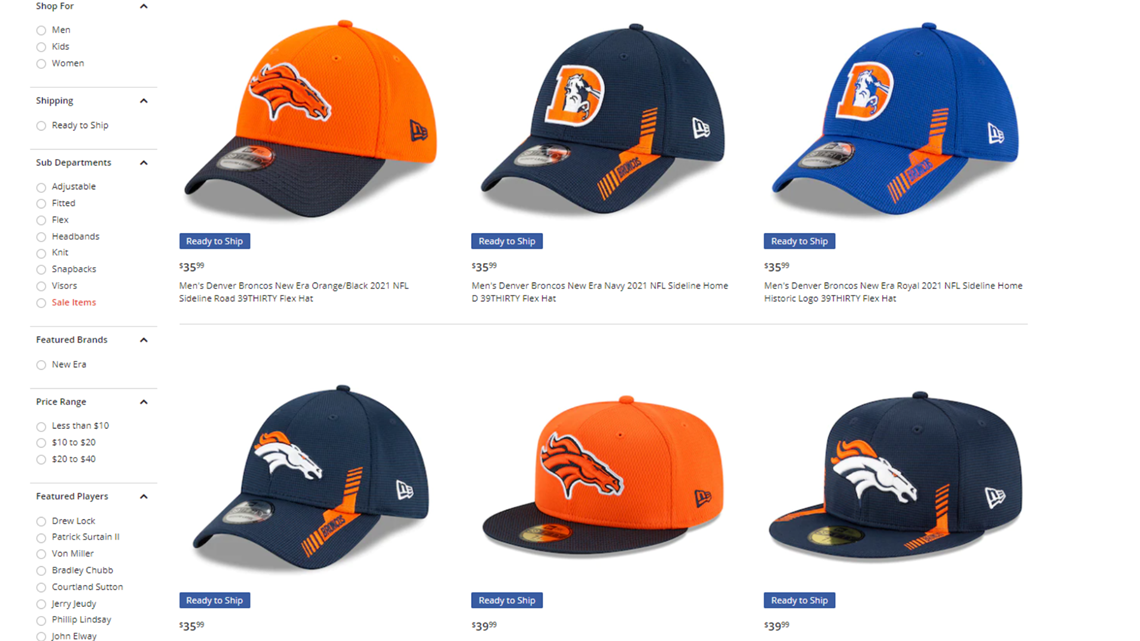 NFL unveils Denver Broncos 2021 sideline caps