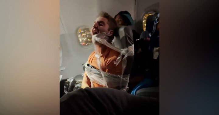 Airline passenger duct-taped to his seat after allegedly assaulting flight attendants – National