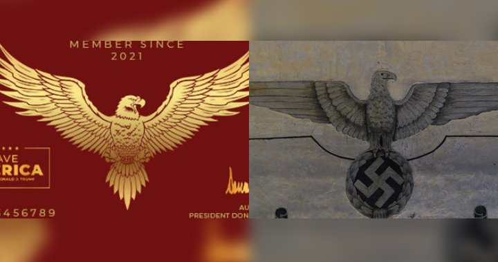 Proposed ‘Trump Card’ design compared to Nazi Third Reich imagery – National
