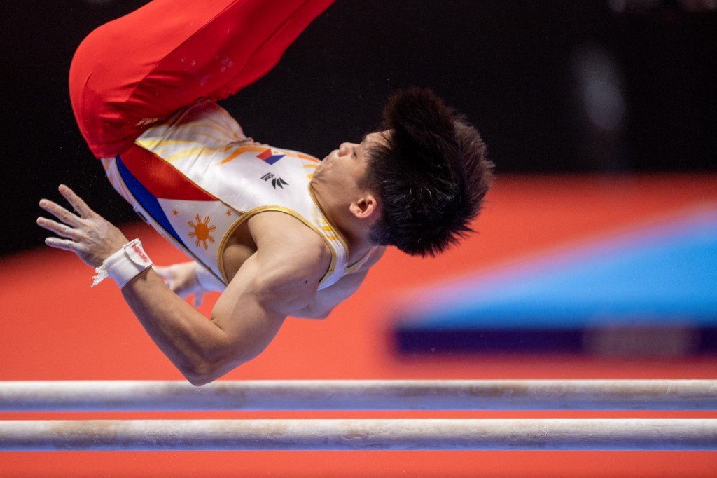 After gold in vault, Carlos Yulo claims silver in parallel bars at world championships