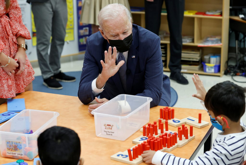 WATCH: Biden visits New Jersey preschool during infrastructure deal push