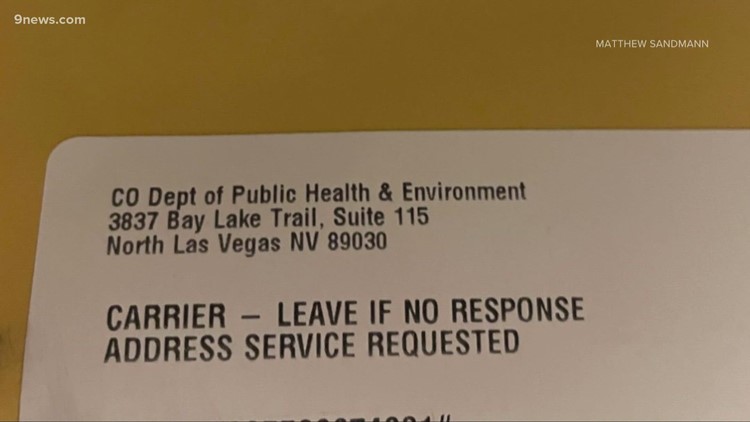 Next Question: Why is this CDPHE return address in Nevada?