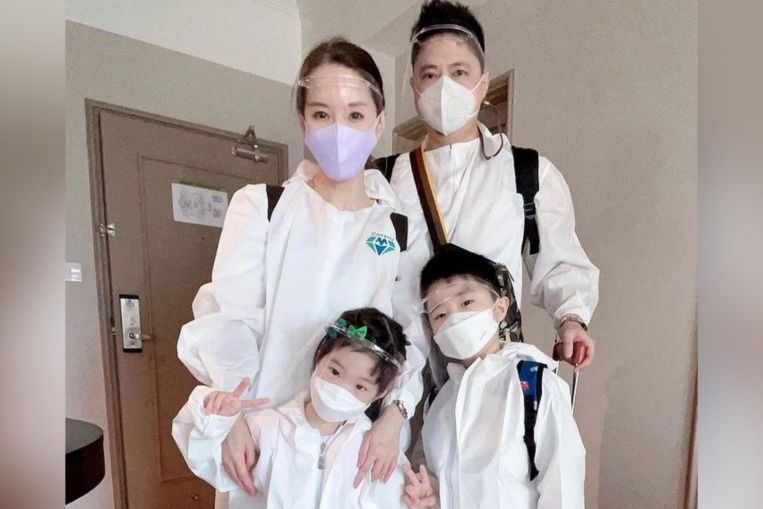 Ex-actress Yvonne Lim and family wore full PPE for flight back to Taipei, Entertainment News & Top Stories