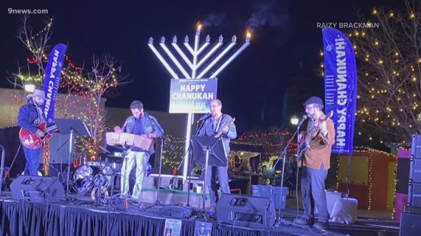 Olde City Arvada menorah lighting honors Officer Beesley, good Samaritan Hurley