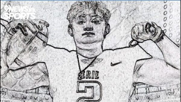 Erie football star Aidan Achtziger’s hidden drawing skill