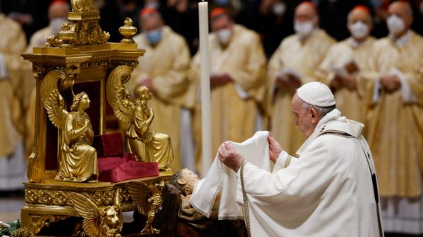 Pope celebrates Christmas Eve Mass as virus surges in Italy