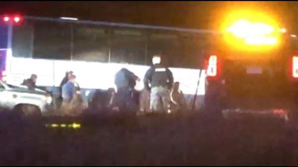 Police pull over bus on I-25 as a part of trafficking investigation
