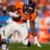 Denver Broncos’ Melvin Gordon displays on time with the NFL group