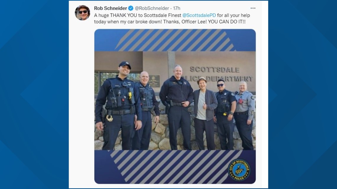 Actor Rob Schneider will get a serving to hand from Scottsdale police