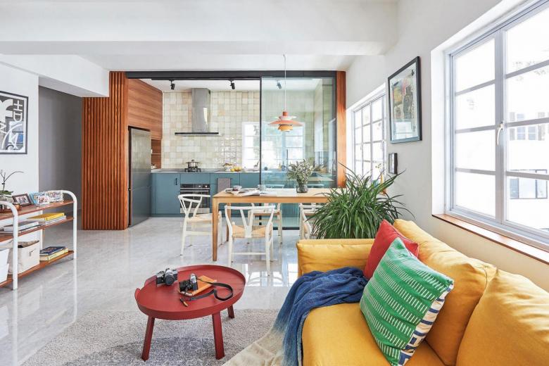 The Stylish Dwelling: Nook HDB flat in Tiong Bahru enlarged with good spatial hacks