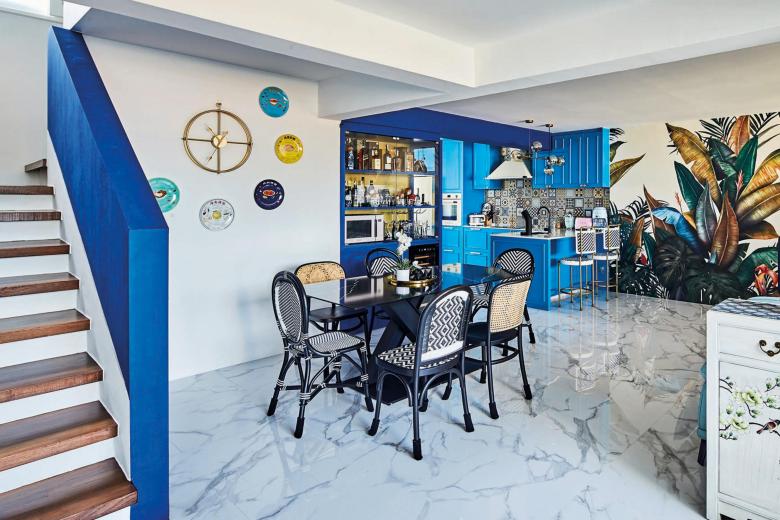 The Stylish House: Daring nautical hues for 5-room govt maisonette