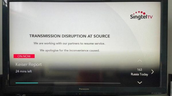 Singtel, StarHub customers unable to view Russian-funded TV channel since Friday