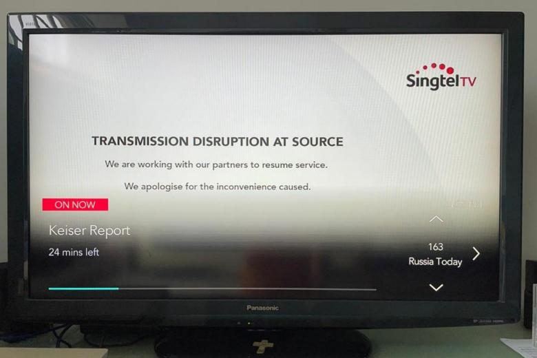 Singtel, StarHub customers unable to view Russian-funded TV channel since Friday