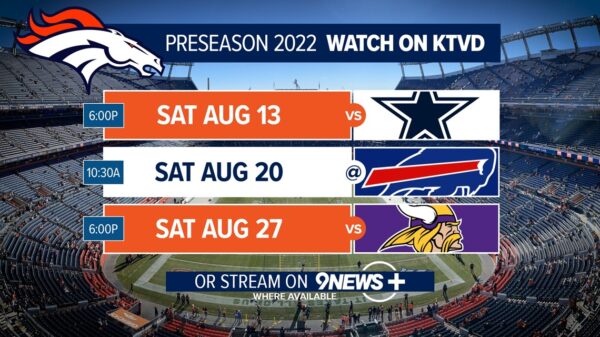 9NEWS broadcasts Denver Broncos preseason 2022 broadcast staff